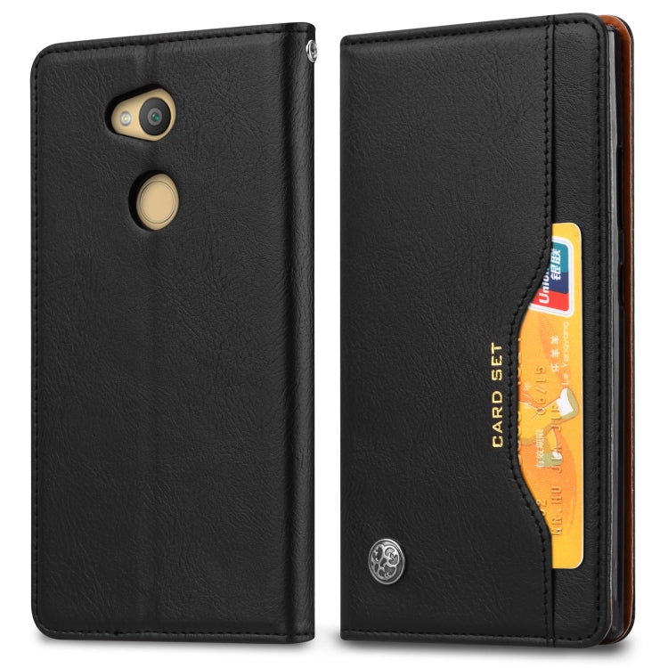 Knead Skin Texture Horizontal Flip Leather Case for Sony Xperia L2, with Photo Frame & Holder & Card Slots & Wallet
