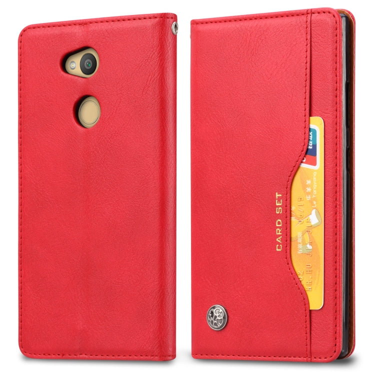 Knead Skin Texture Horizontal Flip Leather Case for Sony Xperia L2, with Photo Frame & Holder & Card Slots & Wallet