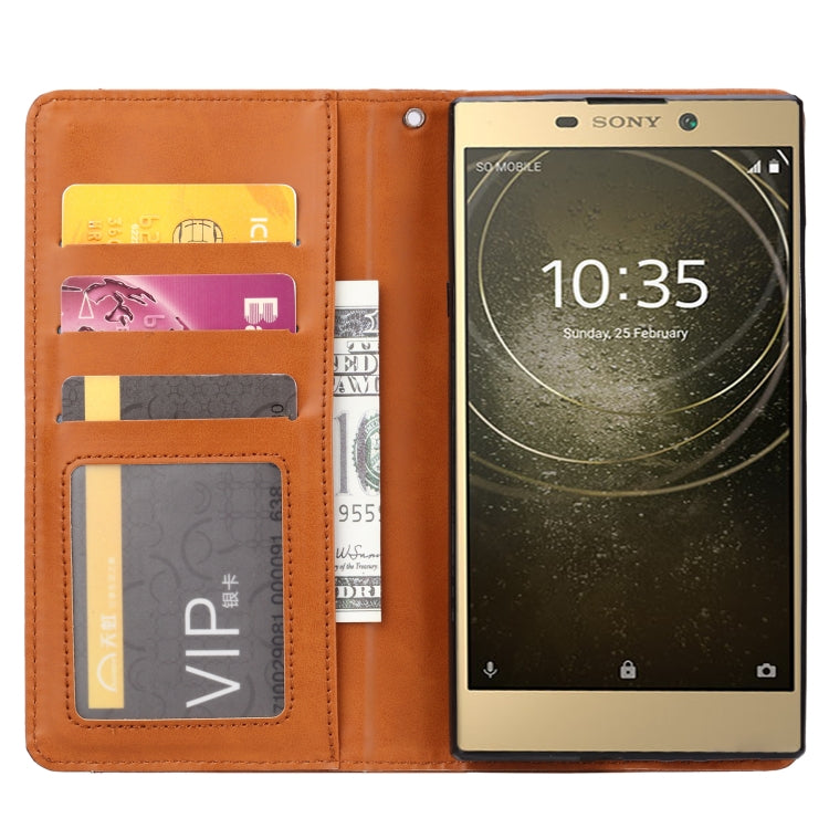 Knead Skin Texture Horizontal Flip Leather Case for Sony Xperia L2, with Photo Frame & Holder & Card Slots & Wallet