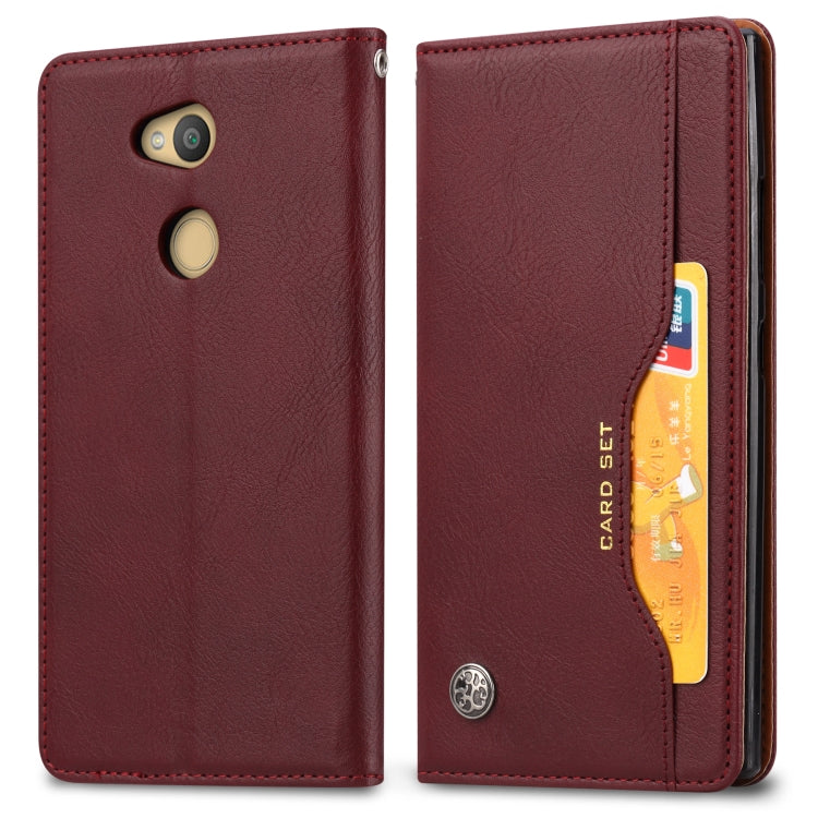 Knead Skin Texture Horizontal Flip Leather Case for Sony Xperia L2, with Photo Frame & Holder & Card Slots & Wallet