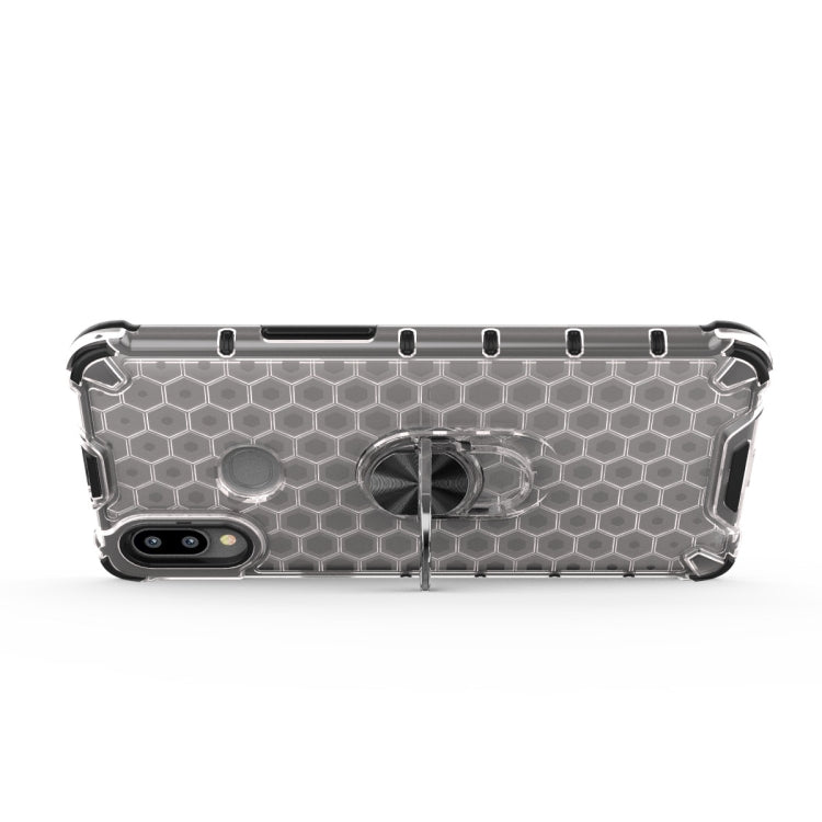For Samsung Galaxy A20S Shockproof Honeycomb PC + TPU Ring Holder Protection Case