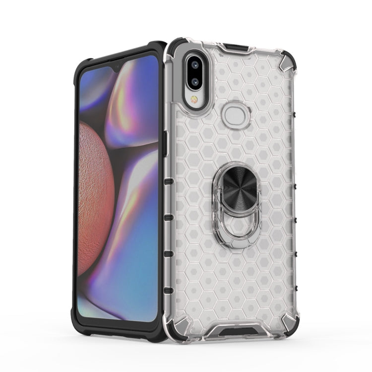 For Samsung Galaxy A10 Shockproof Honeycomb PC + TPU Ring Holder Protection Case