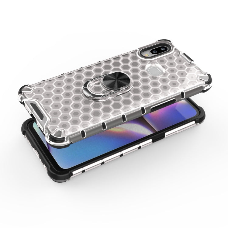 For Samsung Galaxy A10 Shockproof Honeycomb PC + TPU Ring Holder Protection Case
