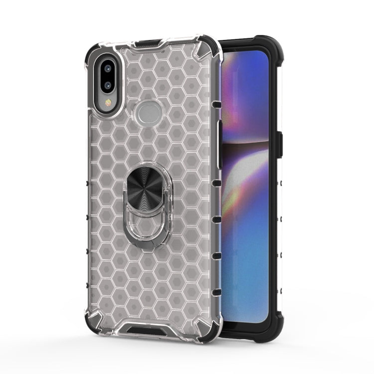 For Samsung Galaxy A10 Shockproof Honeycomb PC + TPU Ring Holder Protection Case