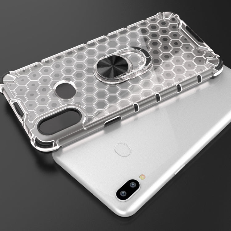 For Samsung Galaxy A10 Shockproof Honeycomb PC + TPU Ring Holder Protection Case