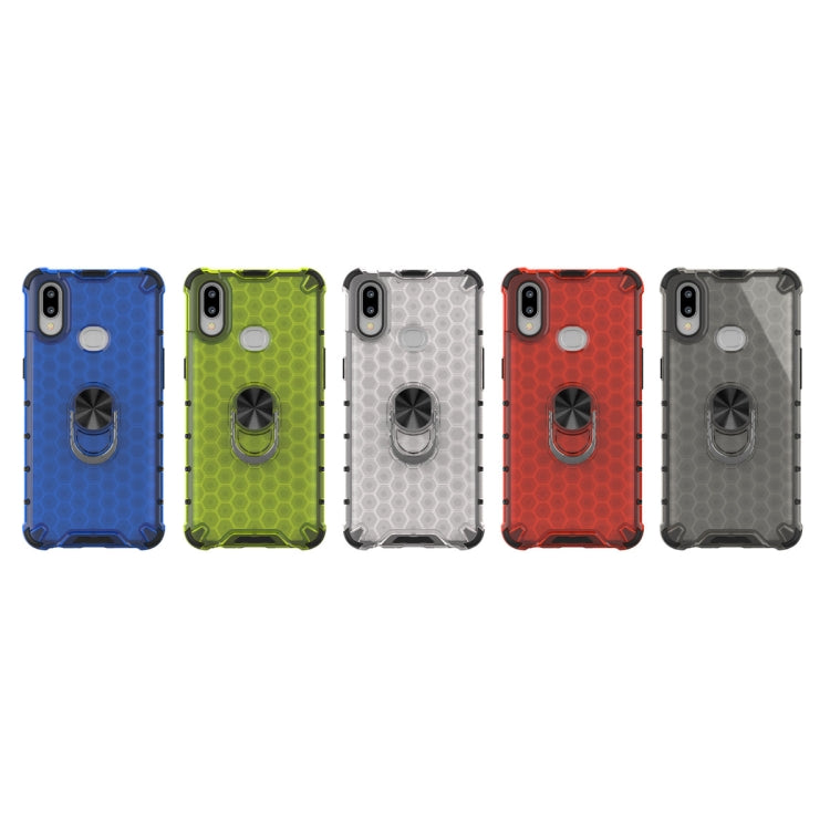 For Samsung Galaxy A10 Shockproof Honeycomb PC + TPU Ring Holder Protection Case