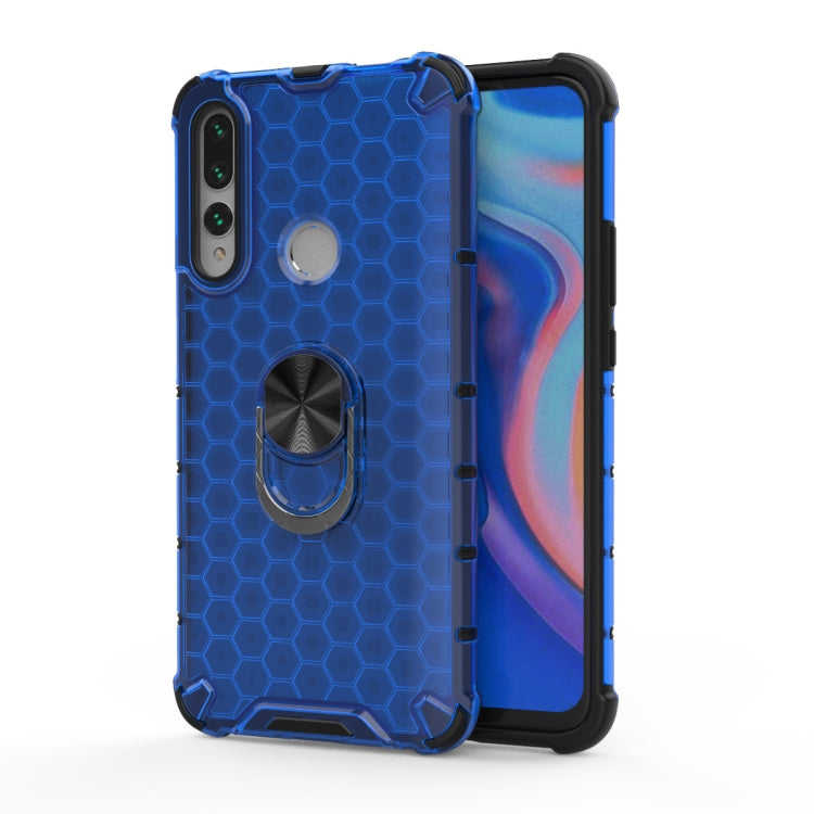 For Huawei Y9 Prime Shockproof Honeycomb PC + TPU Ring Holder Protection Case