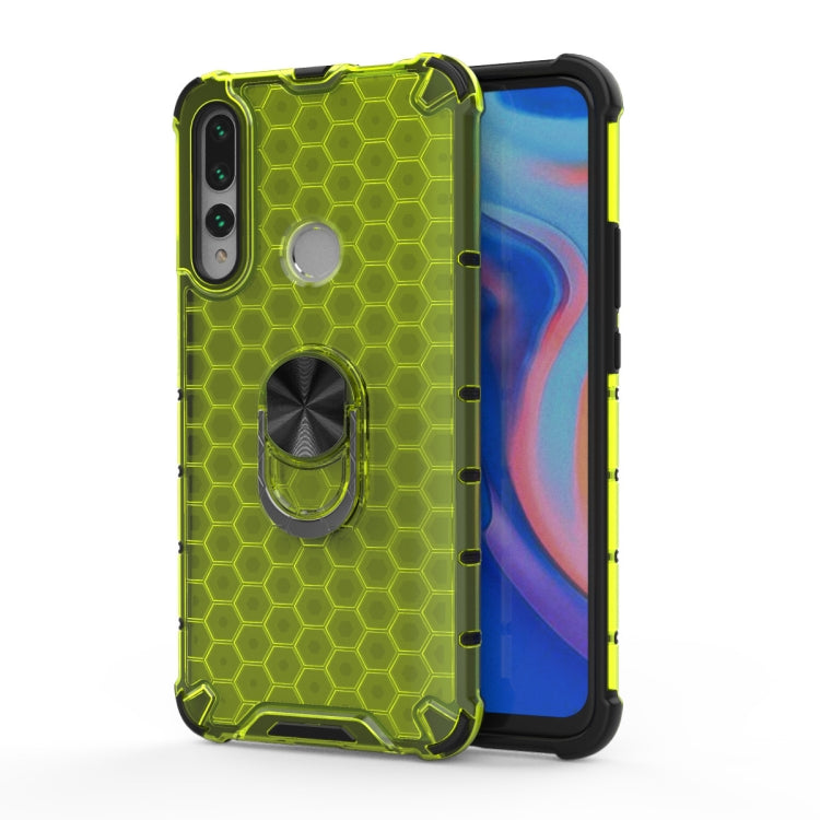 For Huawei Y9 2019 Shockproof Honeycomb PC + TPU Ring Holder Protection Case