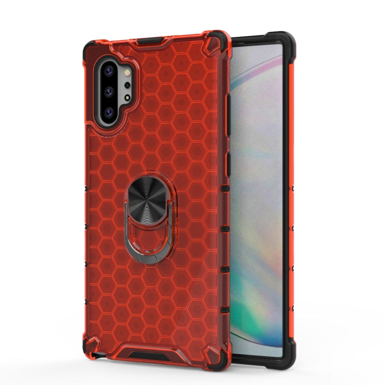 For Samsung Galaxy Note 10 + Shockproof Honeycomb PC + TPU Ring Holder Protection Case