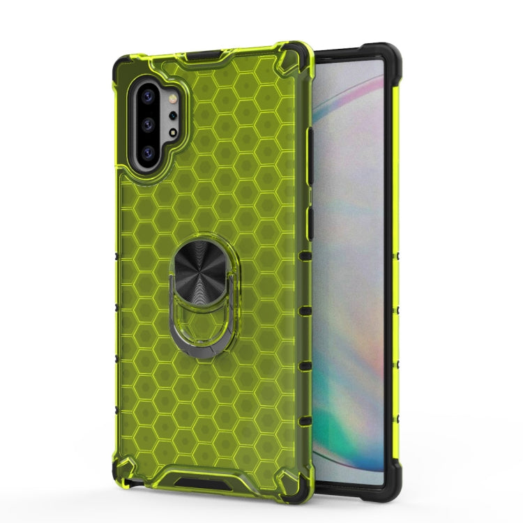 For Samsung Galaxy Note 10 + Shockproof Honeycomb PC + TPU Ring Holder Protection Case