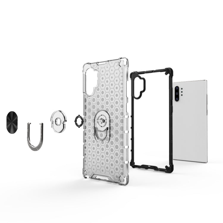 For Samsung Galaxy Note 10 + Shockproof Honeycomb PC + TPU Ring Holder Protection Case
