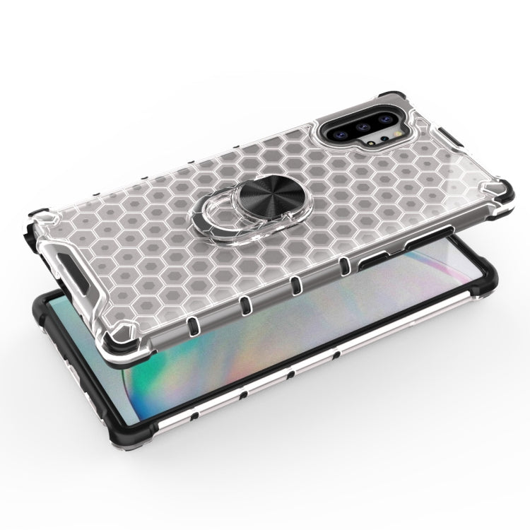 For Samsung Galaxy Note 10 + Shockproof Honeycomb PC + TPU Ring Holder Protection Case
