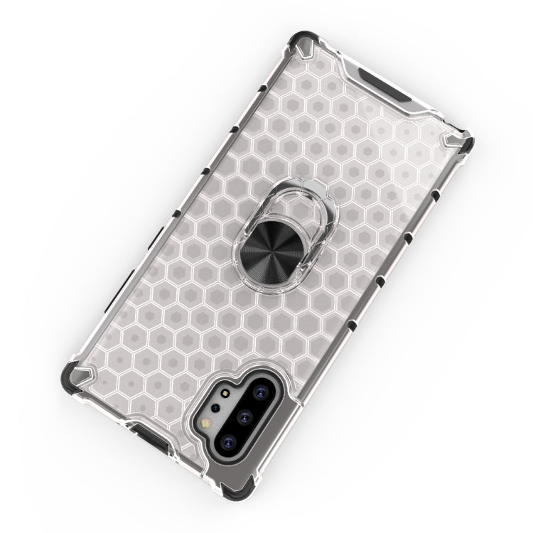 For Samsung Galaxy Note 10 + Shockproof Honeycomb PC + TPU Ring Holder Protection Case