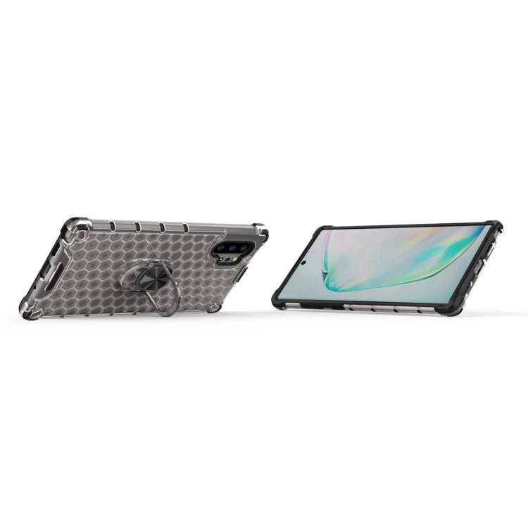 For Samsung Galaxy Note 10 + Shockproof Honeycomb PC + TPU Ring Holder Protection Case