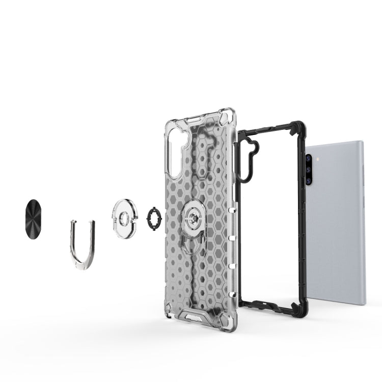 For Samsung Galaxy Note 10 Shockproof Honeycomb PC + TPU Ring Holder Protection Case