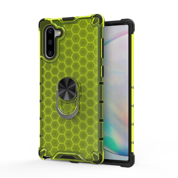 For Samsung Galaxy Note 10 Shockproof Honeycomb PC + TPU Ring Holder Protection Case