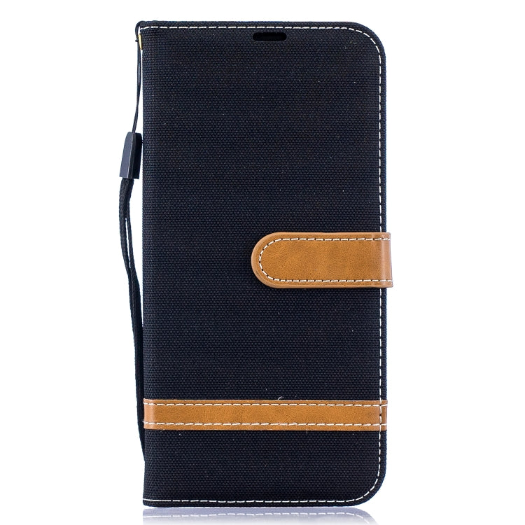 Color Matching Denim Texture Leather Case for  Galaxy  A50, with Holder & Card Slots & Wallet & Lanyard