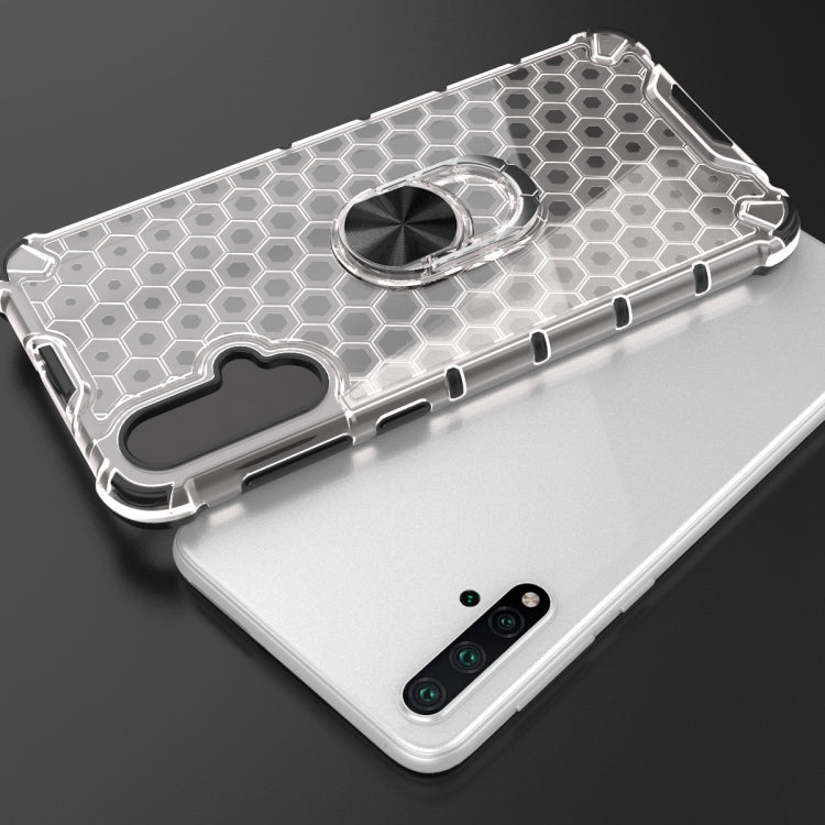 For Huawei Honor 20 Shockproof Honeycomb PC + TPU Ring Holder Protection Case