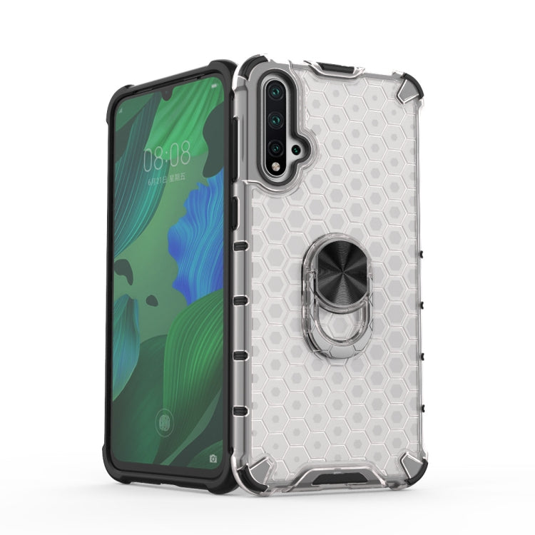 For Huawei Nova 5T Shockproof Honeycomb PC + TPU Ring Holder Protection Case