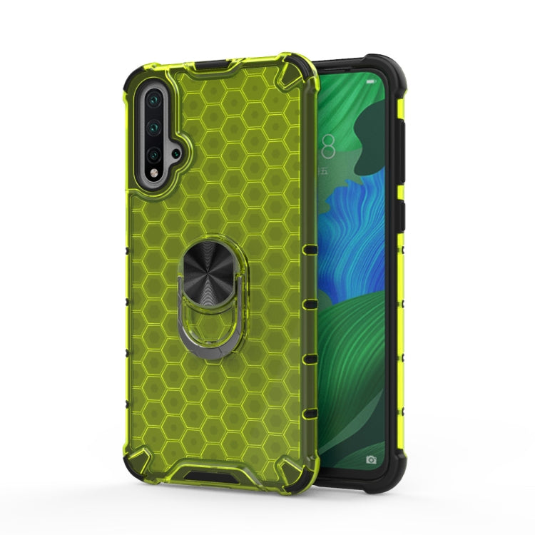For Huawei Nova 5 Shockproof Honeycomb PC + TPU Ring Holder Protection Case