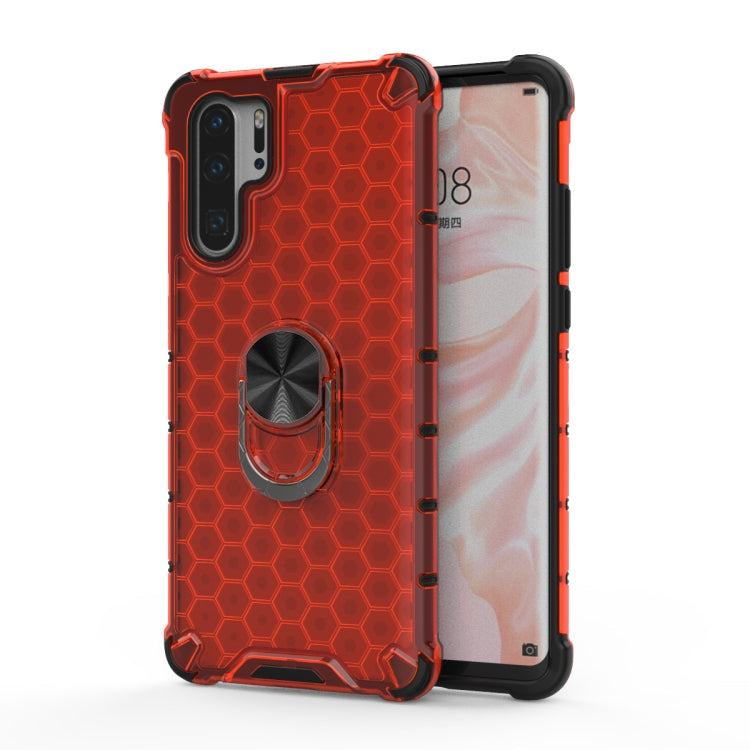 For Huawei P30 Pro Shockproof Honeycomb PC + TPU Ring Holder Protection Case