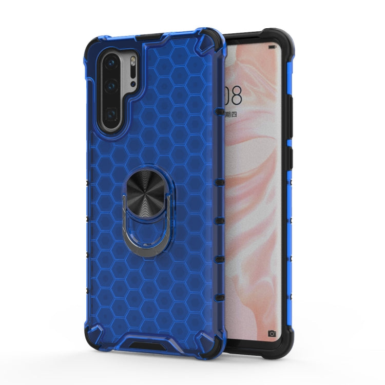 For Huawei P30 Pro Shockproof Honeycomb PC + TPU Ring Holder Protection Case