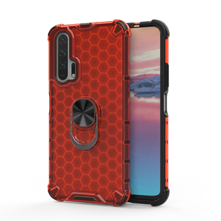 For Huawei Honor 20 Pro Shockproof Honeycomb PC + TPU Ring Holder Protection Case