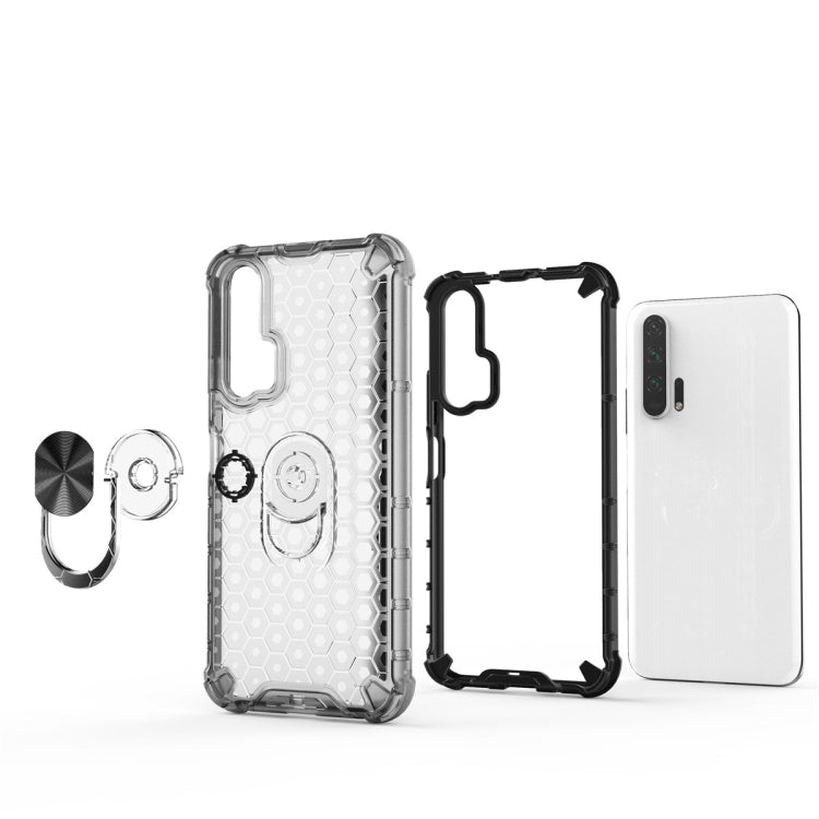 For Huawei Honor 20 Pro Shockproof Honeycomb PC + TPU Ring Holder Protection Case