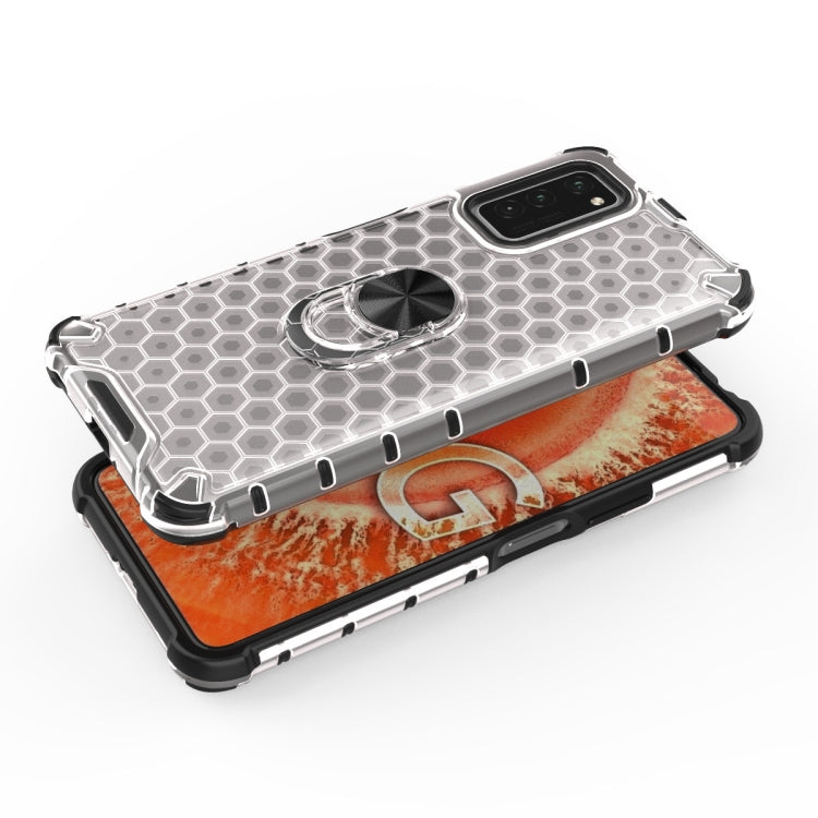 For Huawei Honor V30 / V30 Pro Shockproof Honeycomb PC + TPU Ring Holder Protection Case
