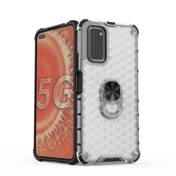 For Huawei Honor V30 / V30 Pro Shockproof Honeycomb PC + TPU Ring Holder Protection Case