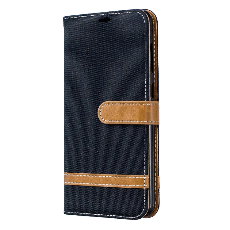 Color Matching Denim Texture Leather Case for Galaxy  A70, with Holder & Card Slots & Wallet & Lanyard