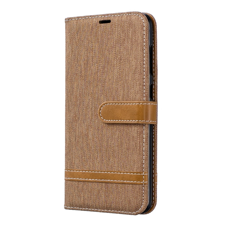 Color Matching Denim Texture Leather Case for Galaxy  A70, with Holder & Card Slots & Wallet & Lanyard