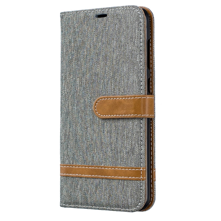 Color Matching Denim Texture Leather Case for Galaxy  A70, with Holder & Card Slots & Wallet & Lanyard