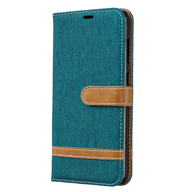 Color Matching Denim Texture Leather Case for Galaxy  A70, with Holder & Card Slots & Wallet & Lanyard