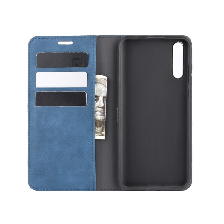 For Huawei Y8p/Enjoy 10s  Retro-skin Business Magnetic Suction Leather Case with Holder & Card Slots & Wallet