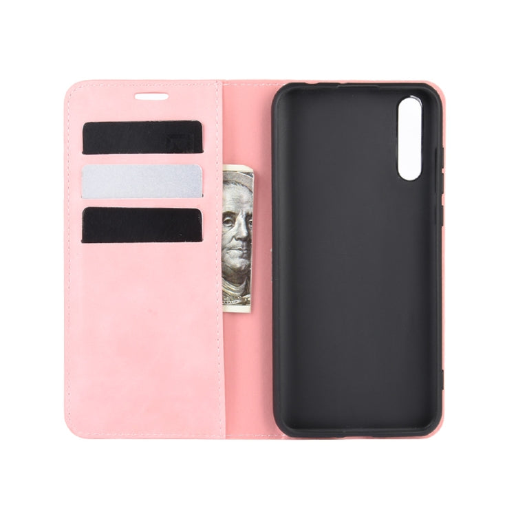 For Huawei Y8p/Enjoy 10s  Retro-skin Business Magnetic Suction Leather Case with Holder & Card Slots & Wallet