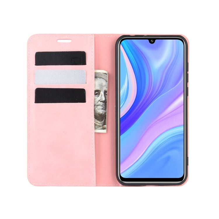 For Huawei Y8p/Enjoy 10s  Retro-skin Business Magnetic Suction Leather Case with Holder & Card Slots & Wallet