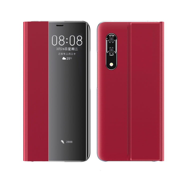 For Huawei P30 Side Window Display Comes With Hibernation/Bracket Function Plain Cloth Without Flip To Answer The Phone Case