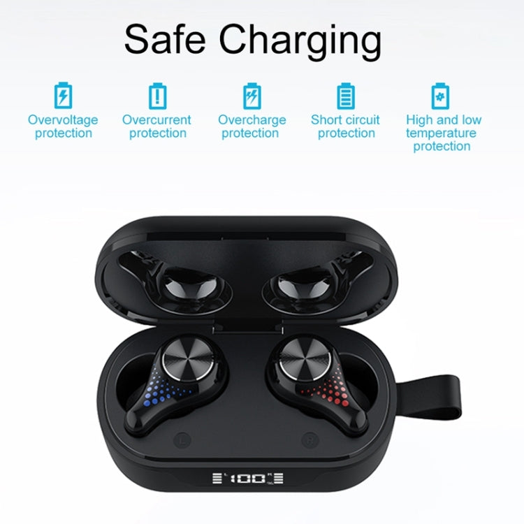 T8 Hifi Wireless Bluetooth 5.0 Earphone Waterproof Sports Gaming Earphone Noise Earbuds with LED Display