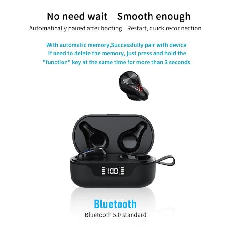 T8 Hifi Wireless Bluetooth 5.0 Earphone Waterproof Sports Gaming Earphone Noise Earbuds with LED Display