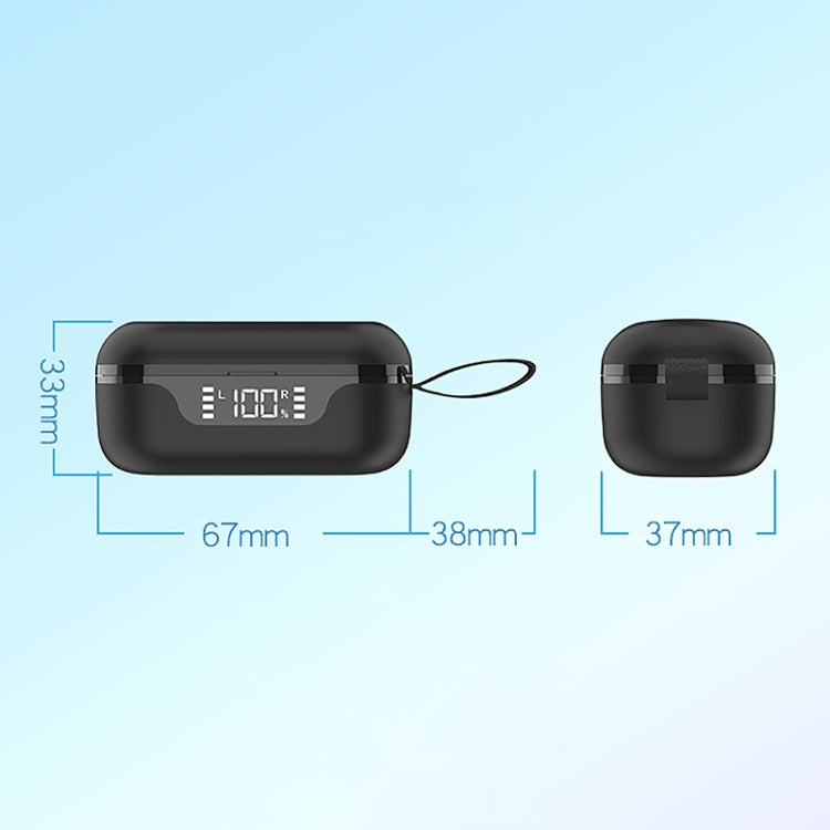 T8 Hifi Wireless Bluetooth 5.0 Earphone Waterproof Sports Gaming Earphone Noise Earbuds with LED Display