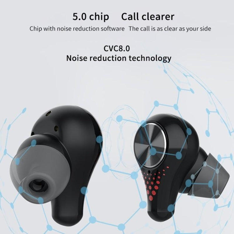 T8 Hifi Wireless Bluetooth 5.0 Earphone Waterproof Sports Gaming Earphone Noise Earbuds with LED Display