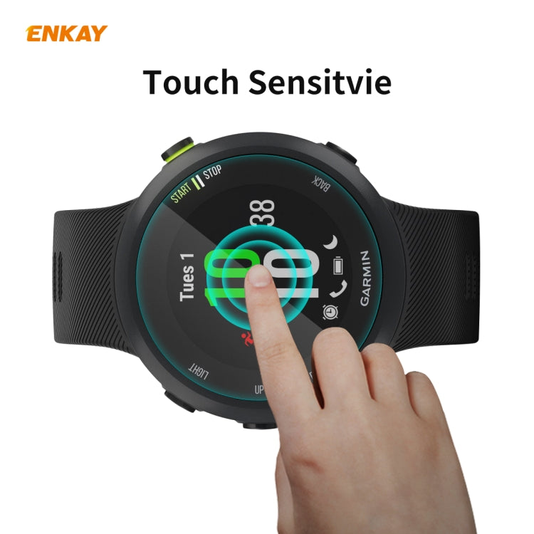 For Garmin Forerunner 45 / 45S ENKAY Hat-Prince 0.2mm 9H 2.15D Curved Edge Tempered Glass Screen Protector  Watch Film