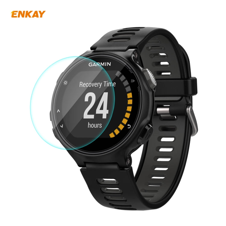 For Garmin Forerunner 735 / 735XT ENKAY Hat-Prince 0.2mm 9H 2.15D Curved Edge Tempered Glass Screen Protector  Watch Film