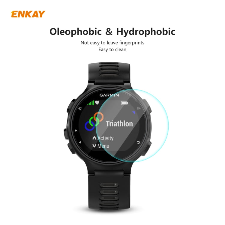 For Garmin Forerunner 735 / 735XT ENKAY Hat-Prince 0.2mm 9H 2.15D Curved Edge Tempered Glass Screen Protector  Watch Film
