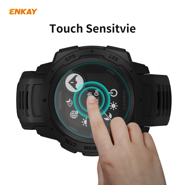 For Garmin Instinct Tactical ENKAY Hat-Prince 0.2mm 9H 2.15D Curved Edge Tempered Glass Screen Protector  Watch Film
