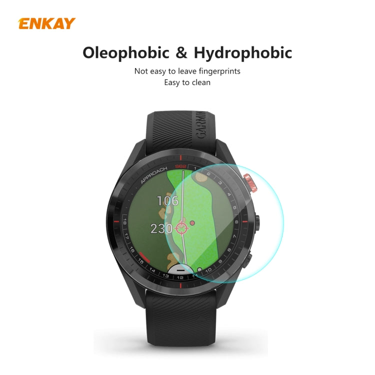 For Garmin Approach S62 ENKAY Hat-Prince 0.2mm 9H 2.15D Curved Edge Tempered Glass Screen Protector  Watch Film