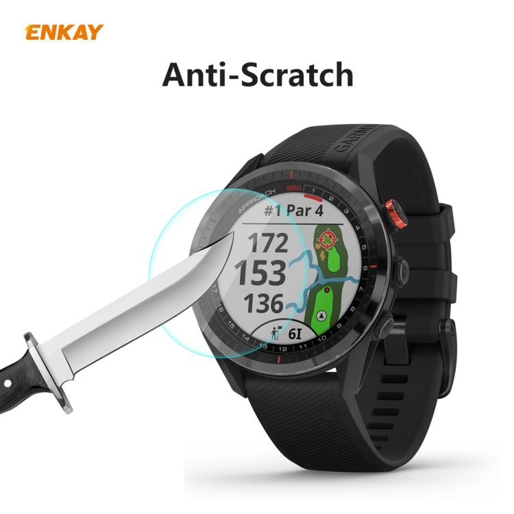 For Garmin Approach S62 ENKAY Hat-Prince 0.2mm 9H 2.15D Curved Edge Tempered Glass Screen Protector  Watch Film