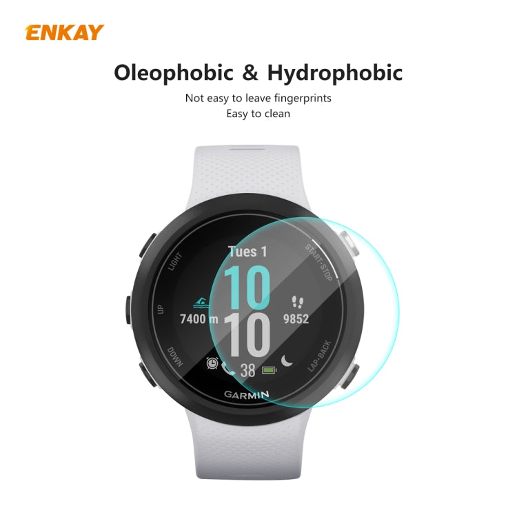 For Garmin Swim 2 ENKAY Hat-Prince 0.2mm 9H 2.15D Curved Edge Tempered Glass Screen Protector  Watch Film