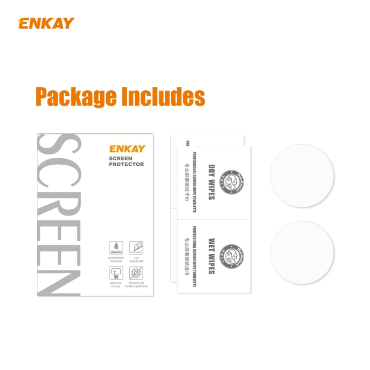 For Garmin Forerunner 735 / 735XT 2 PCS ENKAY Hat-Prince 0.2mm 9H 2.15D Curved Edge Tempered Glass Screen Protector  Watch Film